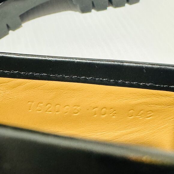 Gucci Interlocking G Chain 10.5/ US 11 Loafers Black Leather Lug Sole Shoes NIB - Picture 12 of 16